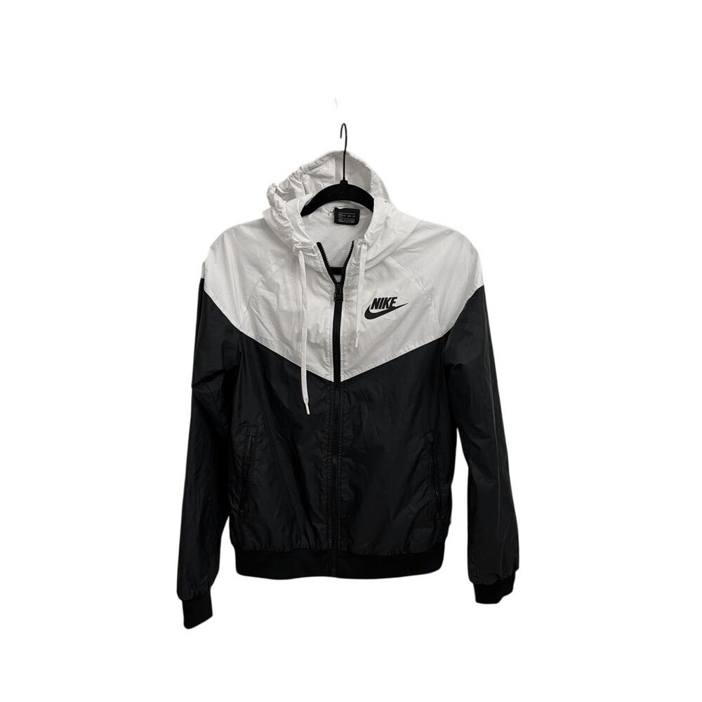 Nike Sportswear Windrunner Zip Up Hooded Windbreaker Jacket White Black Size XS